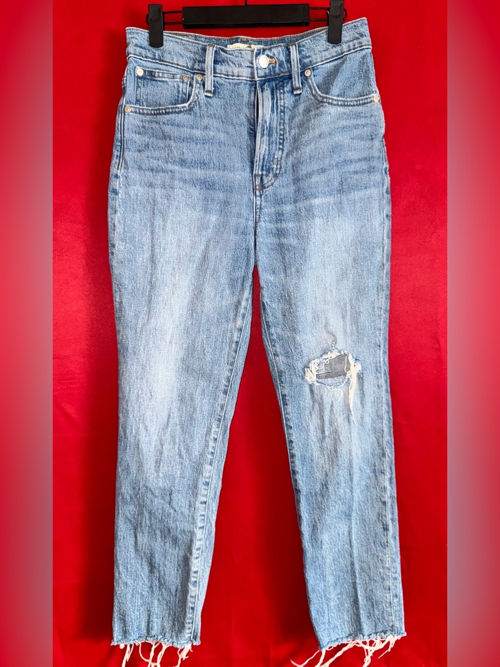 #426-Madewell High-Rise Distressed Raw Hem The Perfect Vintage Crop Jeans Sz.27